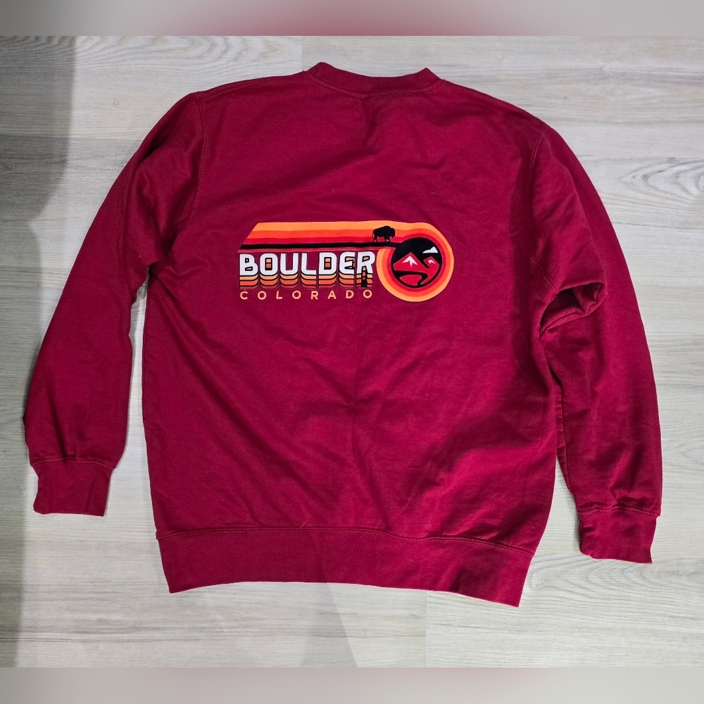 MV Sport Boulder Colorado Maroo Crewneck Sweater Size L